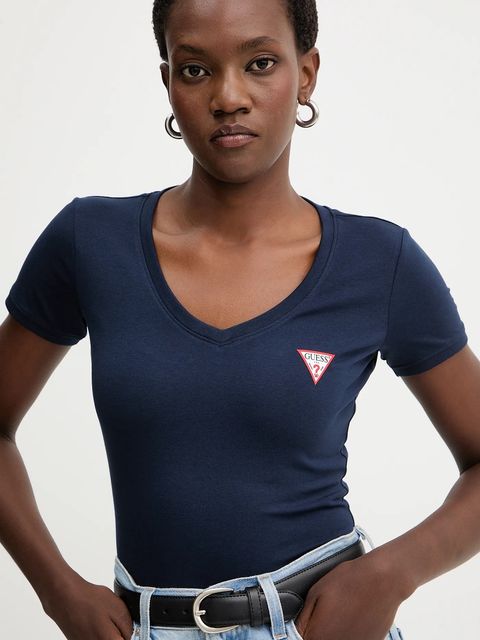 Guess t-shirt damski kolor granatowy W2YI45 J1314