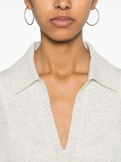 Zadig&Voltaire Sally rhinestone-embellished cashmere jumper - Neutrals - zdjęcie produktu nr 2