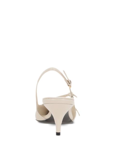 Miu Miu buckled patent slingback pumps - Neutrals