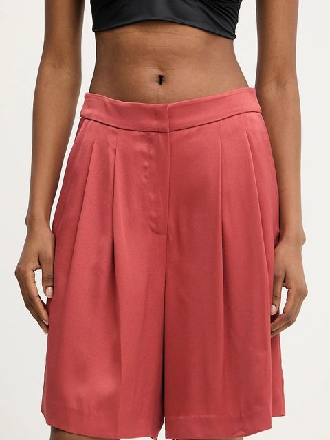 Karl Lagerfeld szorty damskie kolor czerwony gładkie high waist A3W10097 - zdjęcie produktu nr 1