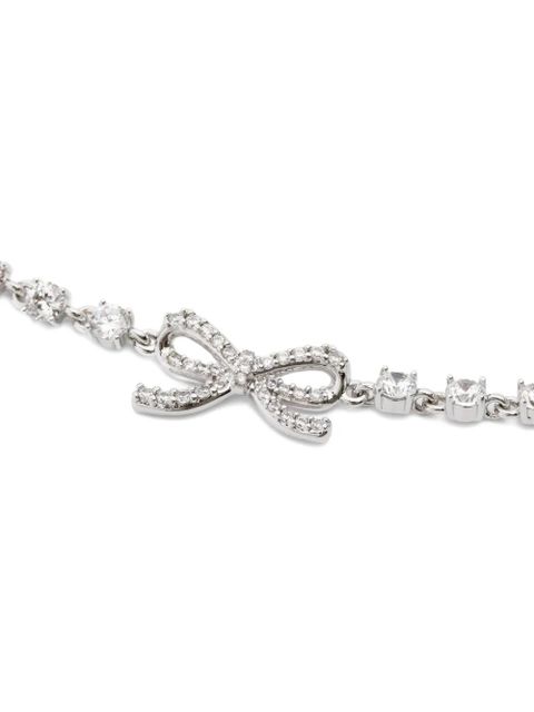 Self-Portrait bow-embellished necklace - Silver