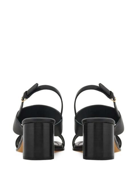 Ferragamo Gancini-buckle leather sandals - Black