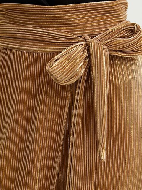 Never Fully Dressed spódnica kolor złoty maxi prosta NFDSK423