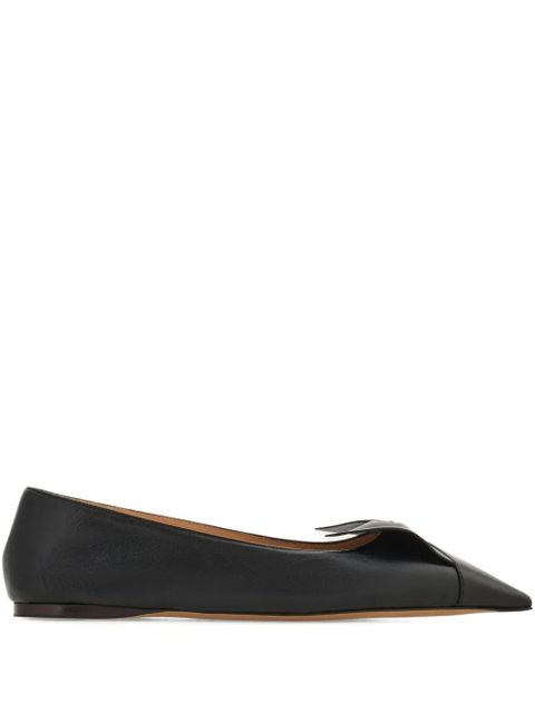 Ferragamo Bow leather ballerina shoes - Black - zdjęcie produktu nr 1