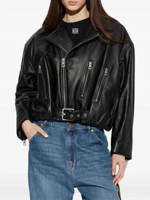 LOEWE zip-detail belted jacket - Black