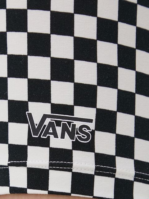 Vans szorty bawełniane damskie wzorzyste high waist VN0A7PNE56M1-BLACKWHITE