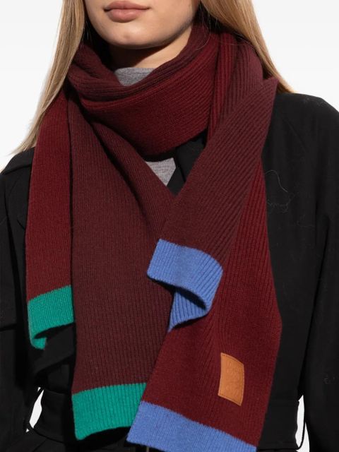 LOEWE ribbed asymmetric scarf - Red