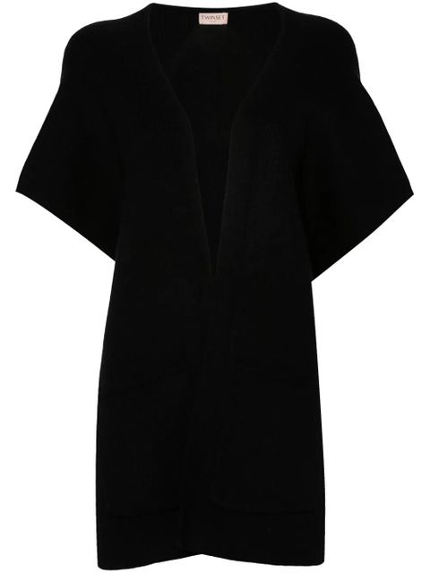 TWINSET logo-embroidered poncho - Black - zdjęcie produktu nr 1