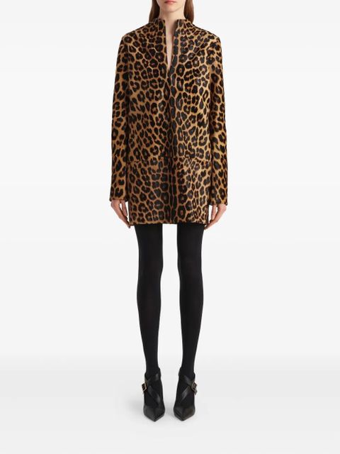 KHAITE leopard-print mini dress - Brown