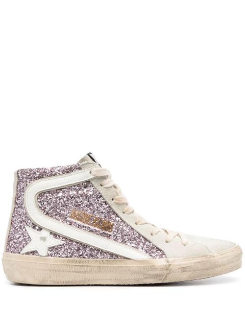 Golden Goose Slide glitter-detail sneakers - Pink - zdjęcie produktu nr 1