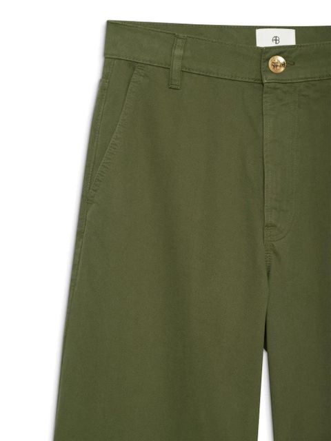 ANINE BING Briley curved-seam twill trousers - Green - zdjęcie produktu nr 2