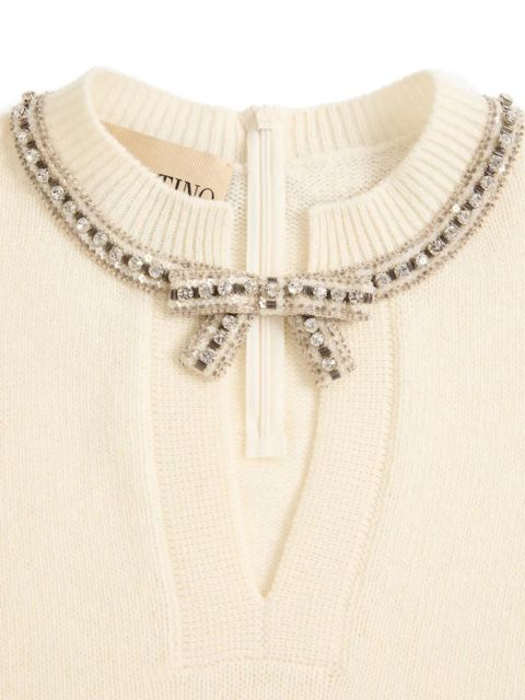 Valentino Garavani embroidered wool jumper - Neutrals