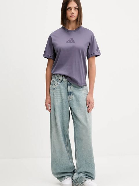adidas t-shirt bawełniany adidas x Z.N.E damski kolor fioletowy JW7755 - zdjęcie produktu nr 2