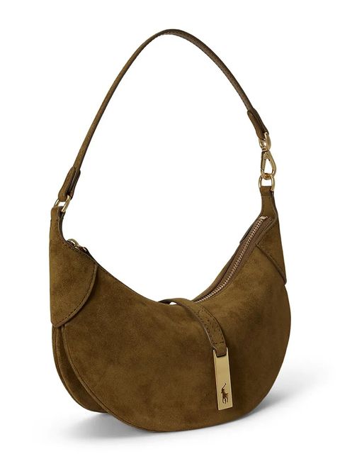 Polo Ralph Lauren torebka zamszowa kolor brązowy 428922880 - zdjęcie produktu nr 2