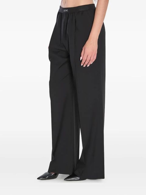 LOEWE elasticated-waistband pleated trousers - Black