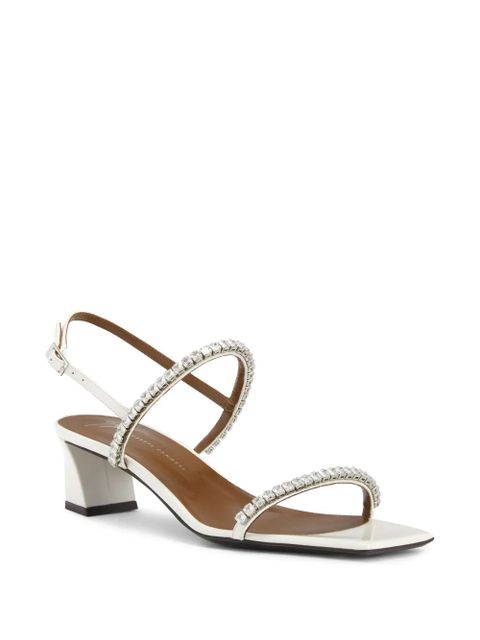 Giuseppe Zanotti 45mm Velentine Crystal sandals - White