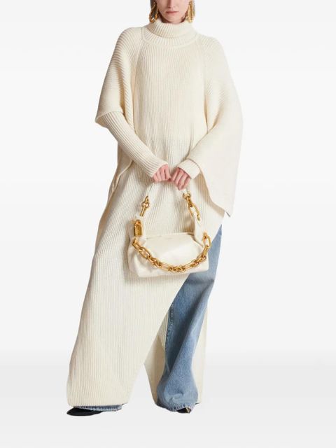 Balmain asymmetric knitted cape - White - zdjęcie produktu nr 2