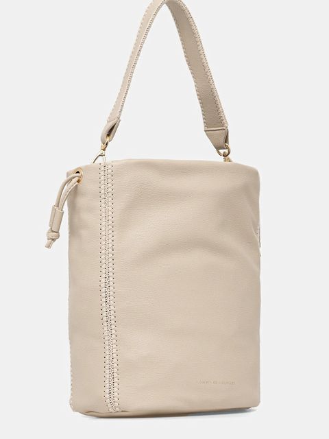 Tommy Hilfiger torebka skórzana kolor beżowy AW0AW17540 - zdjęcie produktu nr 2