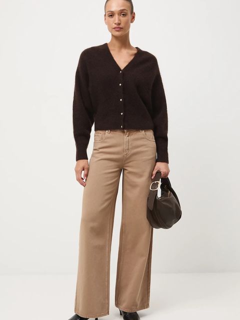 Medicine kardigan damski kolor brązowy