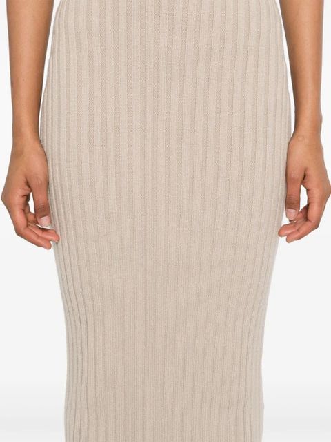 Max Mara ribbed midi skirt - Neutrals