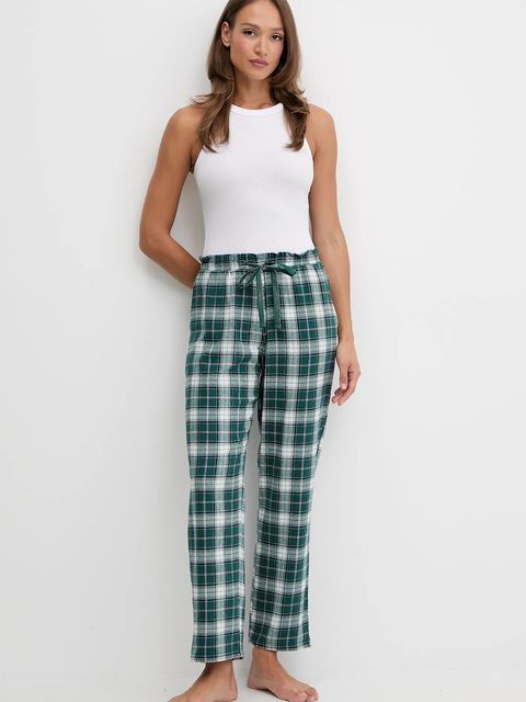 women'secret spodnie piżamowe bawełniane damska kolor zielony bawełniana 3702291 - zdjęcie produktu nr 2