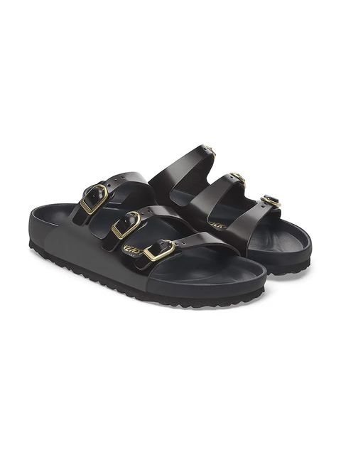 Birkenstock klapki skórzane Florida D-Buckle Exq damskie kolor czarny 1029385 - zdjęcie produktu nr 2