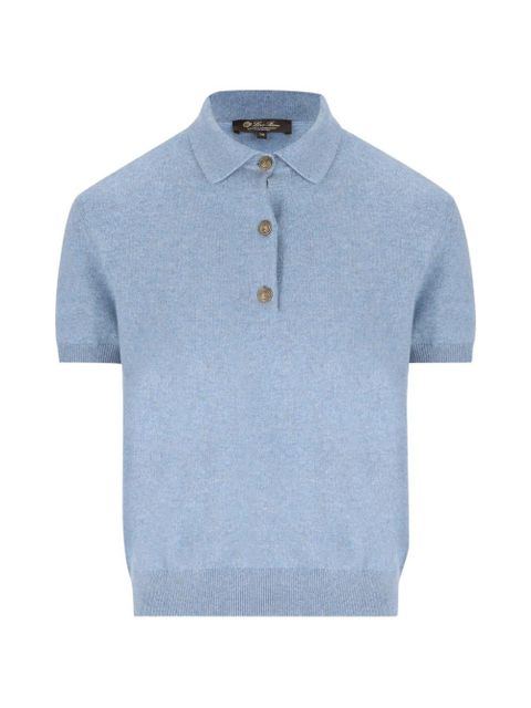 Loro Piana cashmere polo top - Blue - zdjęcie produktu nr 1