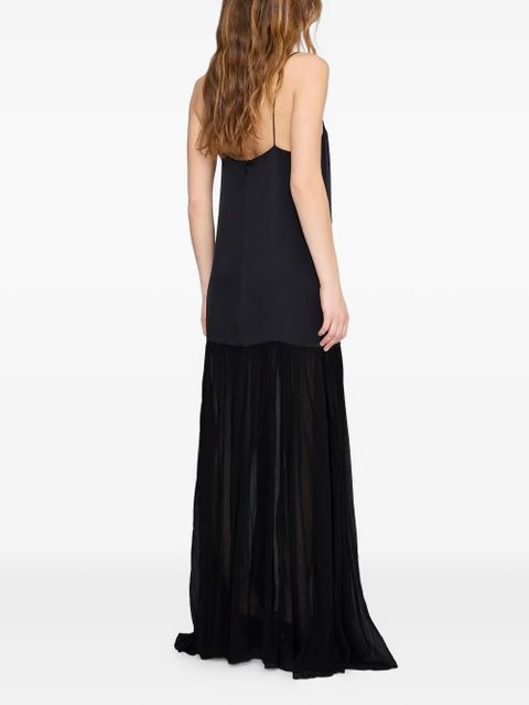 ANINE BING Clementine pleated maxi dress - Black