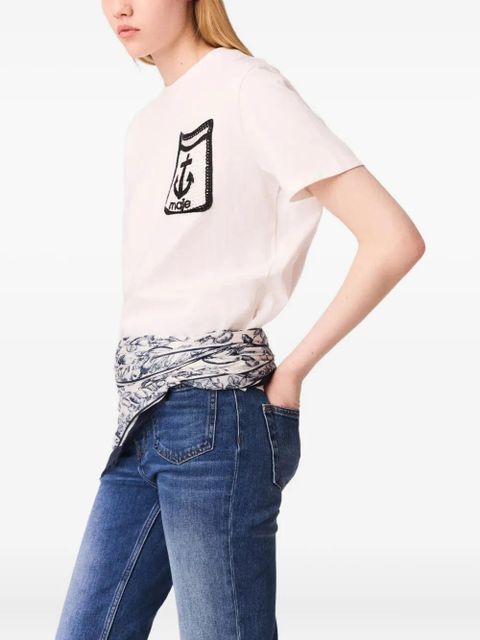 Maje embroidered T-shirt - White