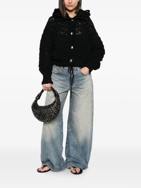 Blumarine crochet-knit cardigan - Black - zdjęcie produktu nr 2