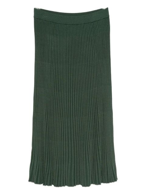 ZIMMERMANN ribbed-pleated midi skirt - Green