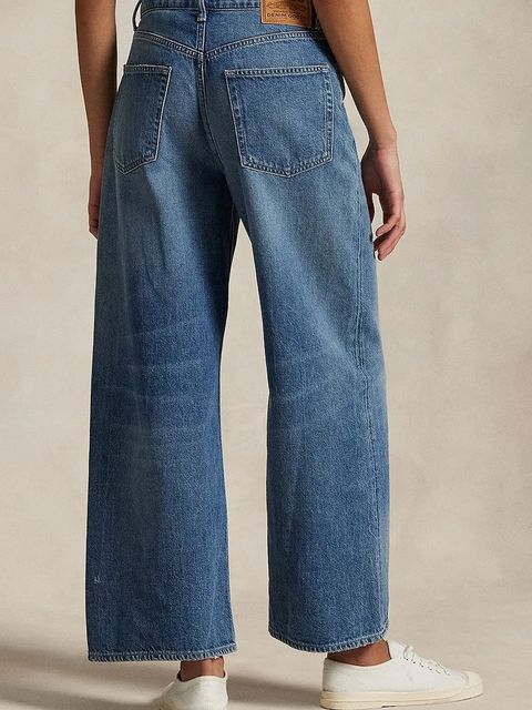 Polo Ralph Lauren jeansy bawełniane Wd Lg Crp Ankle Wide damskie high waist 211969377