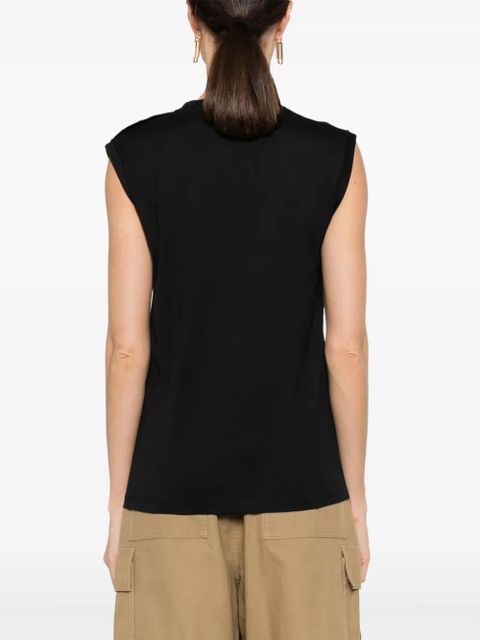 Balmain logo-print cotton tank top - Black