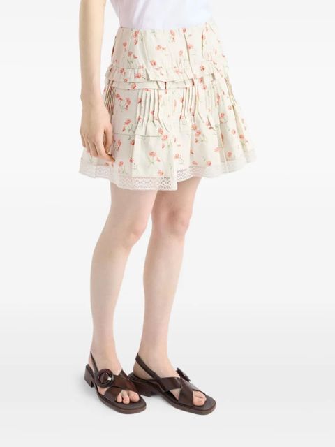 Prada floral-print skirt - Neutrals