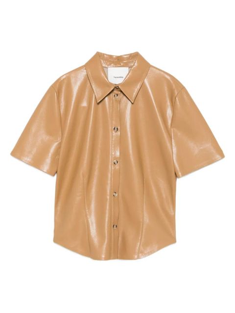Nanushka Clare button-up short-sleeve shirt - Neutrals - zdjęcie produktu nr 1