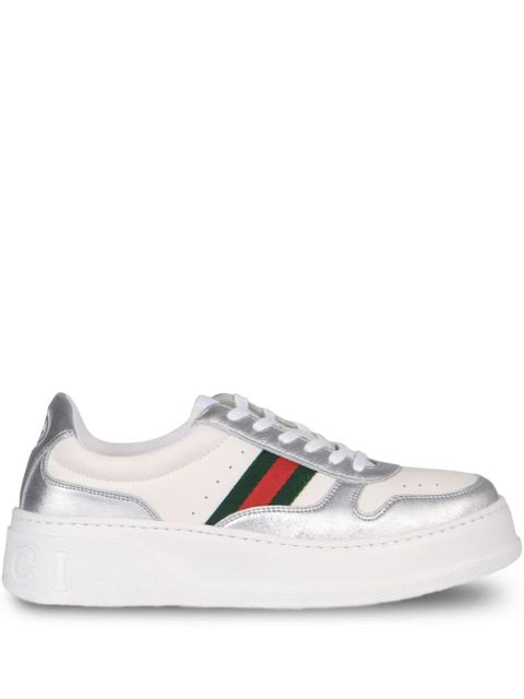 Gucci logo-lettering leather sneakers - White - zdjęcie produktu nr 1