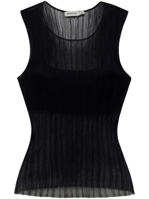 Simkhai Oakley semi-sheer tank top - Black - zdjęcie produktu nr 1