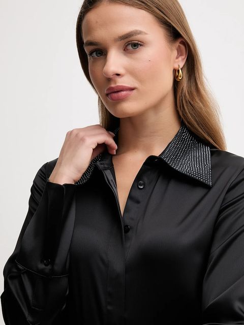 Joseph Ribkoff koszula damska kolor czarny regular z kołnierzykiem klasycznym 254926