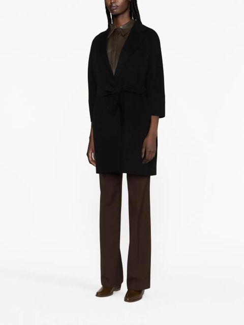 Max Mara belted virgin wool coat - Black