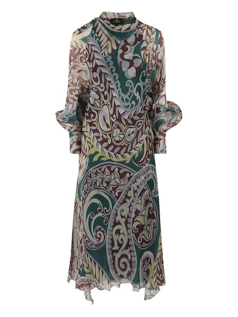ETRO paisley-print silk dress - Green - zdjęcie produktu nr 1
