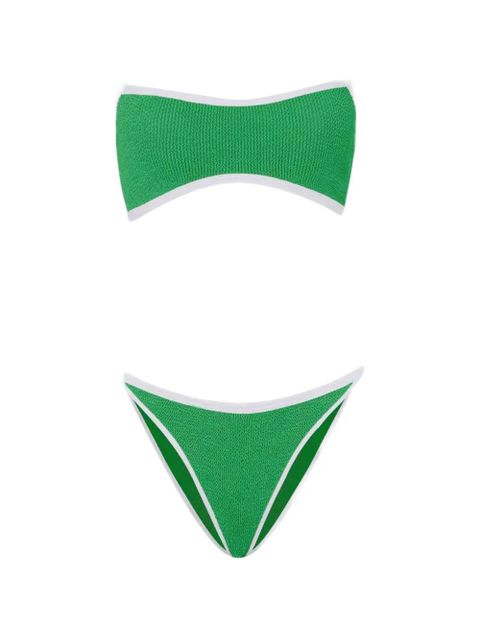Hunza G Tyler contrast-trim bikini set - Green - zdjęcie produktu nr 1