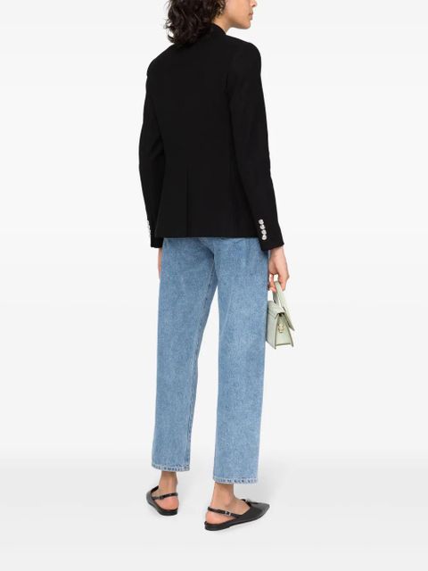 Lauren Ralph Lauren embroidered-logo single-breasted blazer - Black