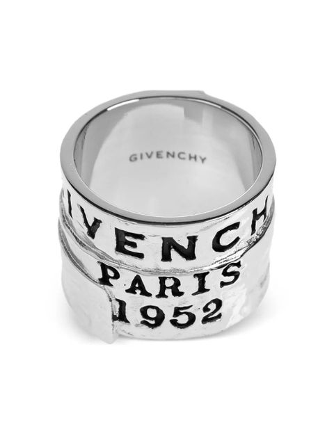Givenchy hammered logo ring - Silver - zdjęcie produktu nr 1