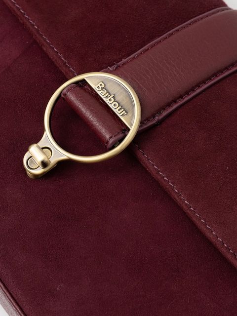 Barbour torebka zamszowa Rosa kolor bordowy LBA0508