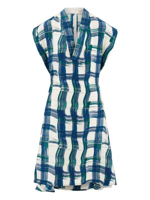 Ferragamo tartan-checked midi dress - Blue - zdjęcie produktu nr 1