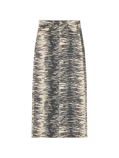 GANNI zebra-print maxi skirt - Neutrals - zdjęcie produktu nr 1