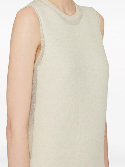 Jil Sander semi-sheer knit long dress - White