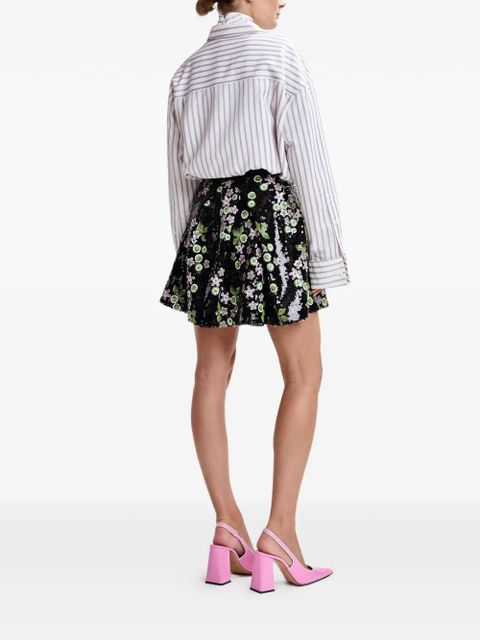 Essentiel Antwerp sequin floral skirt - Black