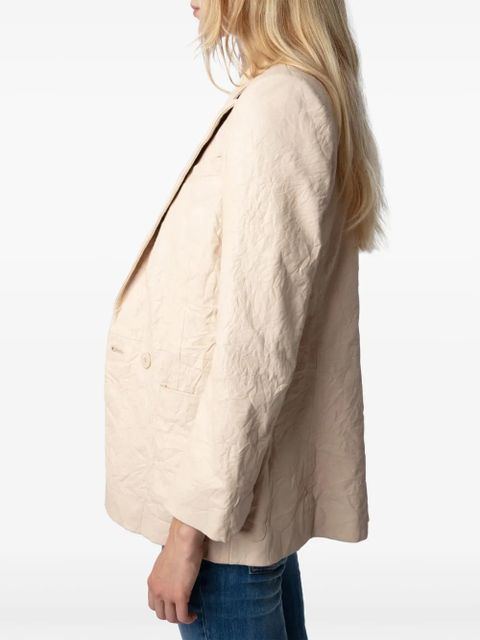 Zadig&Voltaire peak-lapel leather blazer - Neutrals
