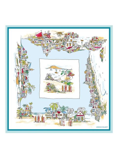 Longchamp Vivement l'Eté silk scarf - Blue - zdjęcie produktu nr 1